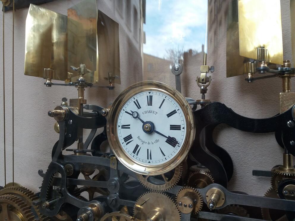 Lyon 5e - Place du Petit Collège - Horloge Charvet - Petit cadran - Photo : CC BY Romainbehar