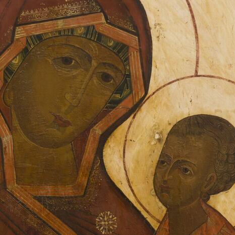 Icône russe de la Vierge de Tikhvine (XVIIIe siècle ; Jérusalem, Terra Sancta Museum) - Photo : INP Icône russe de la Vierge de Tikhvine (XVIIIe siècle ; Jérusalem, Terra Sancta Museum) - Photo : INP