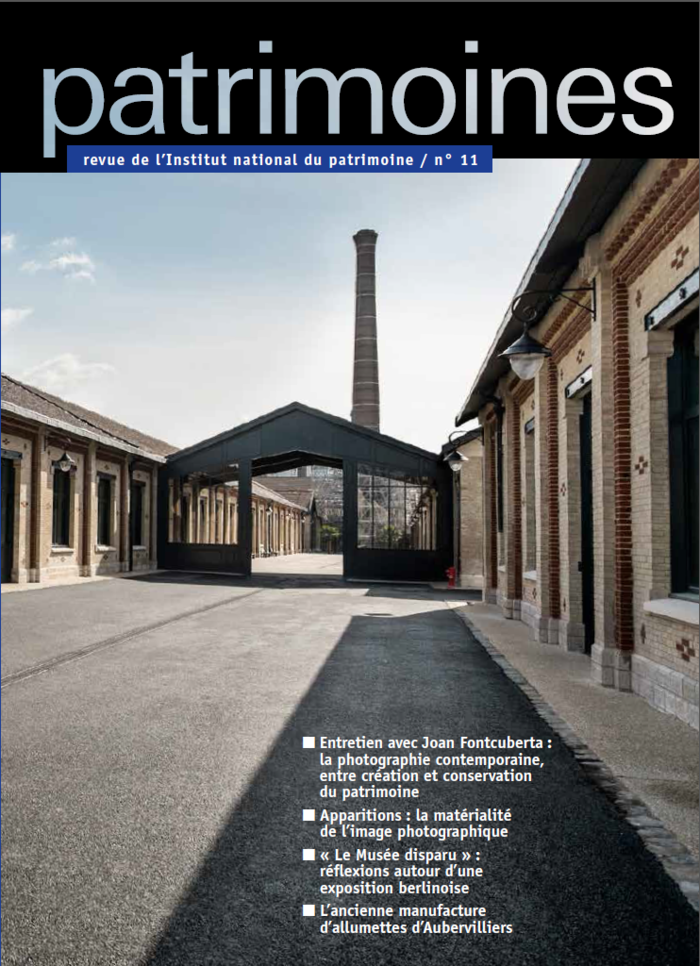 Couverture de Patrimoines, la revue de l'Institut national du patrimoine N°11 Couverture de Patrimoines, la revue de l'Institut national du patrimoine N°11