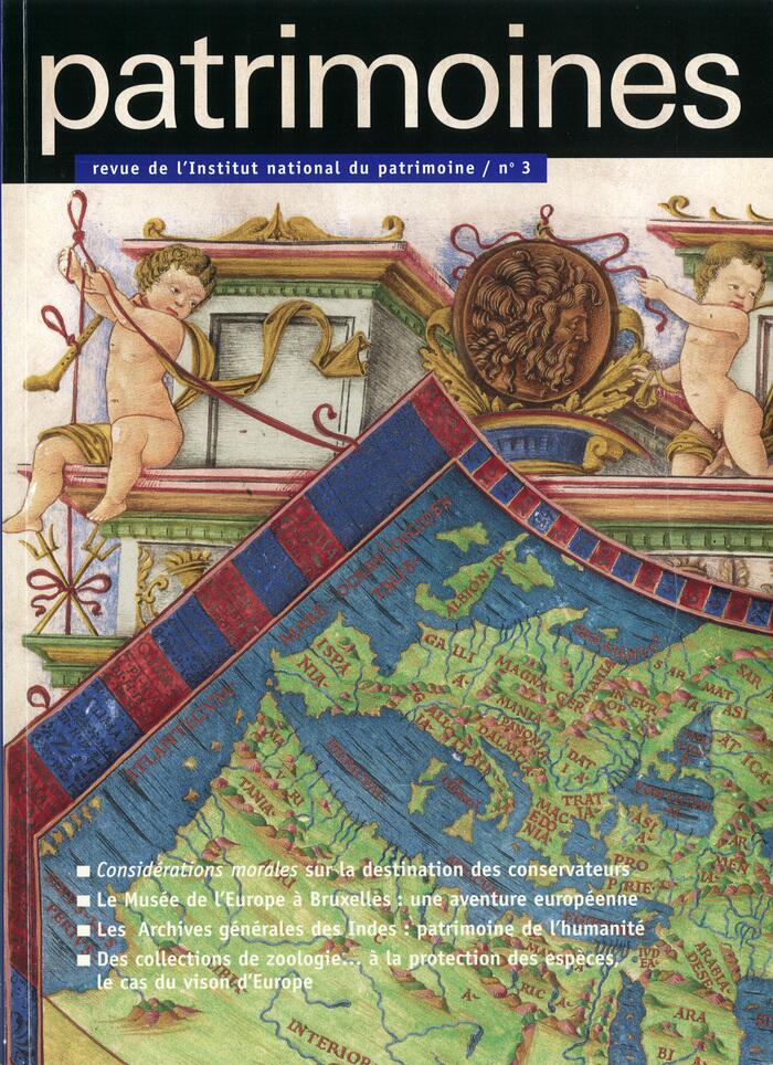 Couverture de Patrimoines, la revue de l'Institut national du patrimoine N°3