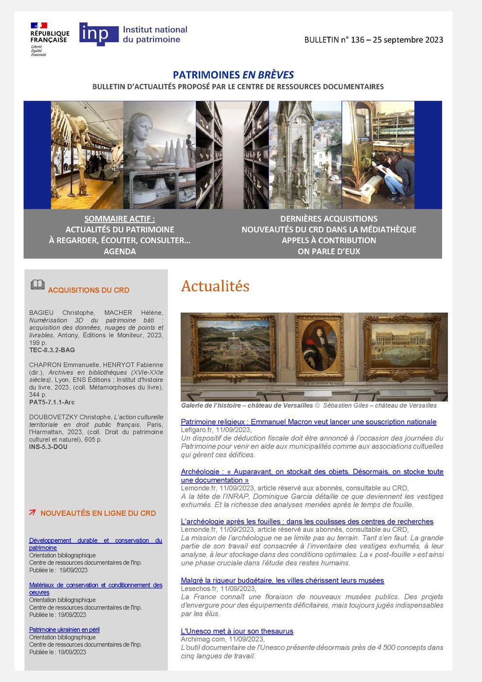 Patrimoine en Brèves Patrimoine en Brèves