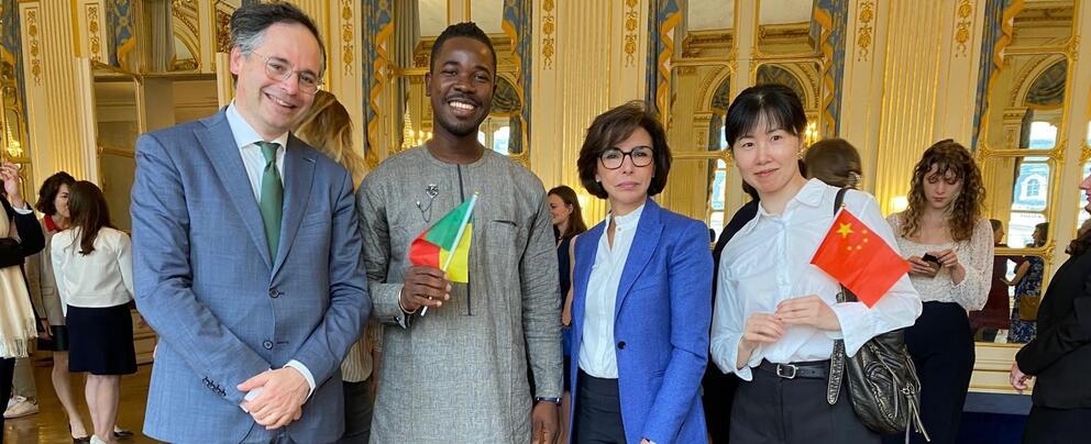 Daniel Abodjo et Ying Zhou et Charles Personnaz, directeur de l'Inp reçus en juin 2024 par la ministre Rachida Dati - Photo : INP Daniel Abodjo et Ying Zhou et Charles Personnaz, directeur de l'Inp reçus en juin 2024 par la ministre Rachida Dati - Photo : INP