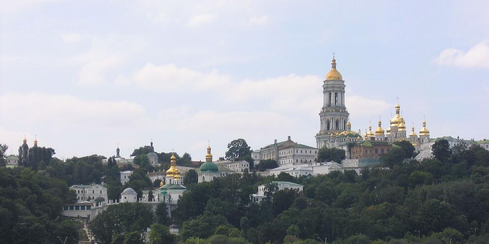 Kyiv Pechersk Lavra / Kyiv Monastery of the Caves, in Kyiv, Ukraine. View from Dnipro river Kyiv Pechersk Lavra / Kyiv Monastery of the Caves, in Kyiv, Ukraine. View from Dnipro river