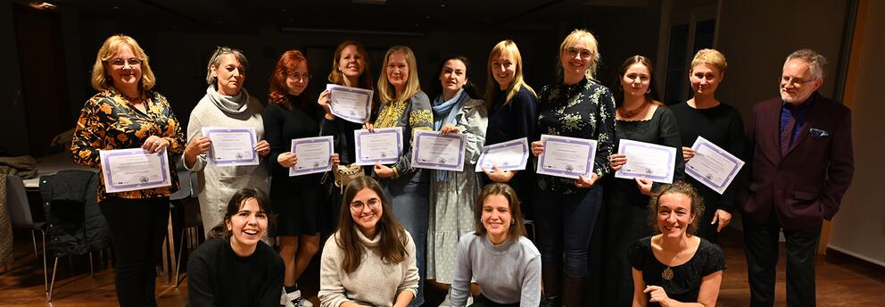 Remise des attestations de formation aux restauratrices ukrainiennes formées à l'Inp - Photo : INP