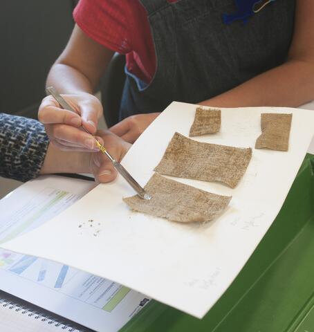 Formation continue sur le nettoyage des textiles à l'INP, photo d'Angèle Dequier, 2018 Formation continue sur le nettoyage des textiles à l'INP, photo d'Angèle Dequier, 2018